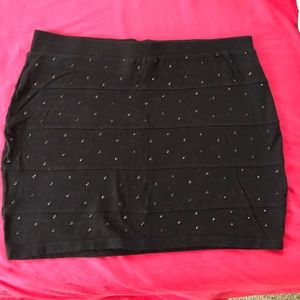 Charlotte Russe Black Studded Bodycon Skirt